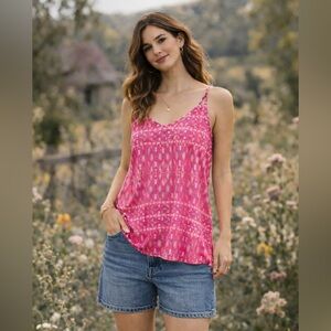 Decree Pink Sleeveless Babydoll Halter Tank Size XL